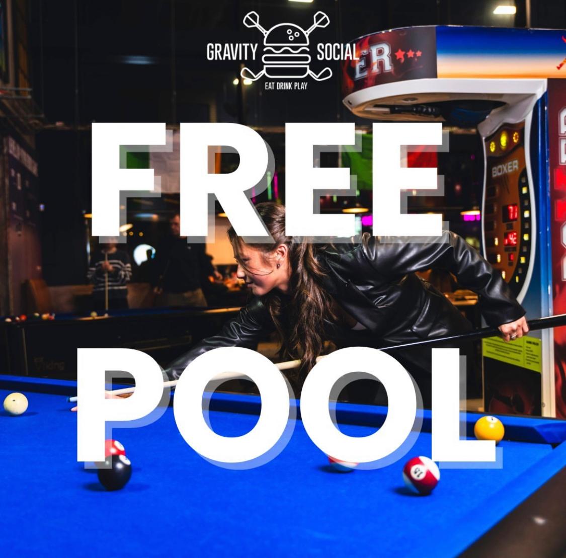 Free Pool Thursdays at Gravity Social! 🎱